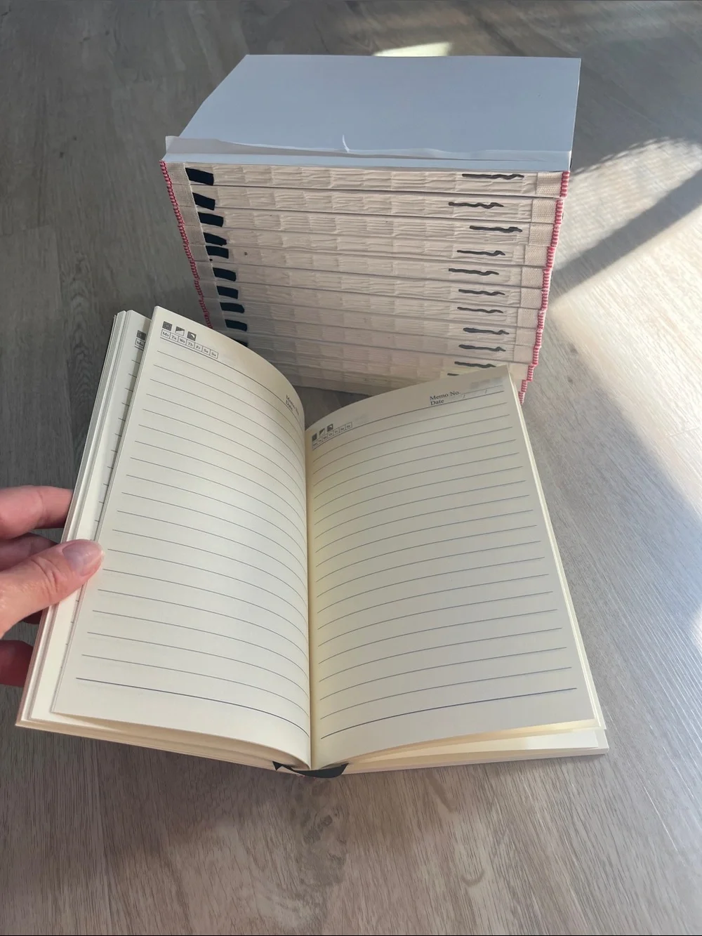 Blank White Softcover Journal for Personal Customization with Bookmark